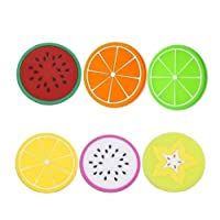Da.Wa Barco de Cabotaje Posavasos de Silicona Patrón de Rebanadas de Frutas(Juego de 6 B06WWPN7XK)